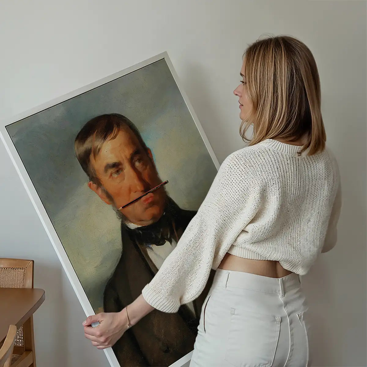 Friedrich von Amerling Pencil Moustache Funky Art Print