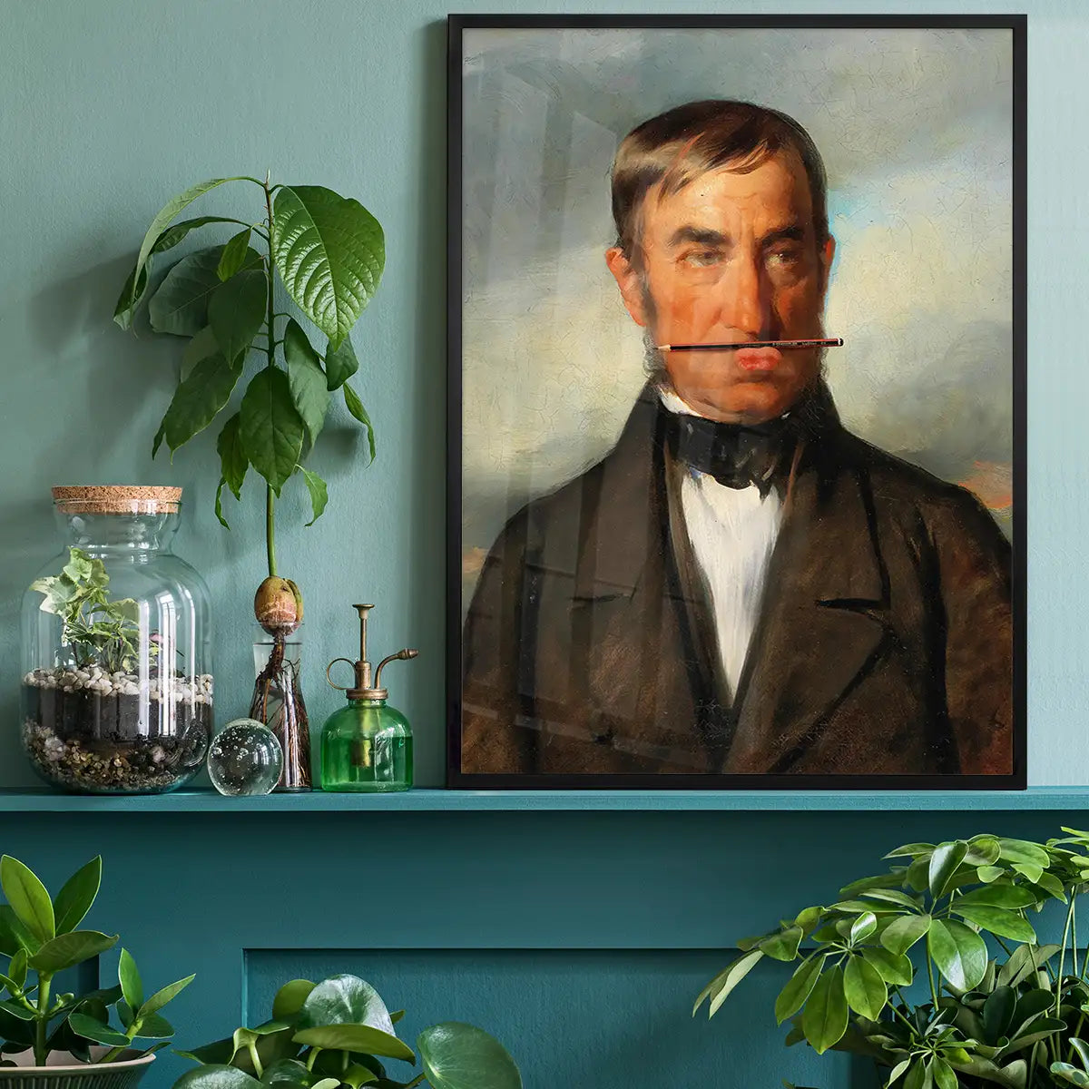 Friedrich von Amerling Pencil Moustache Funky Art Print