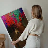 Multicolour Gloopy Paint Drip Funky Male Portrait Print