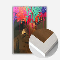 Multicolour Gloopy Paint Drip Funky Male Portrait Print