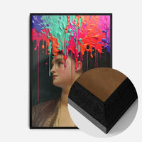 Multicolour Gloopy Paint Drip Funky Female Portrait Print