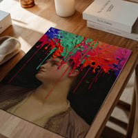 Multicolour Gloopy Paint Drip Funky Female Portrait Print