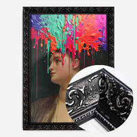 Multicolour Gloopy Paint Drip Funky Female Portrait Print