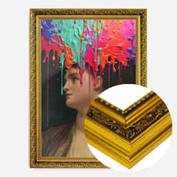 Multicolour Gloopy Paint Drip Funky Female Portrait Print