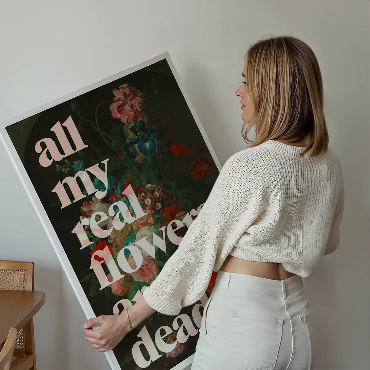 All My Real Flowers are Dead Quirky Painting Print