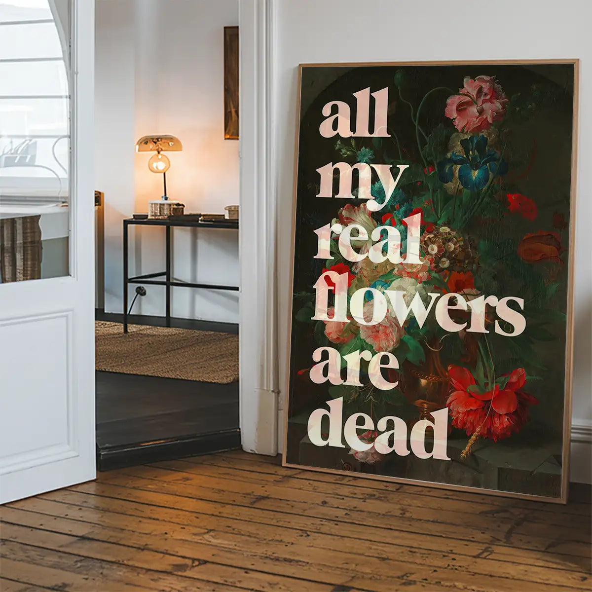 All My Real Flowers are Dead Quirky Painting Print