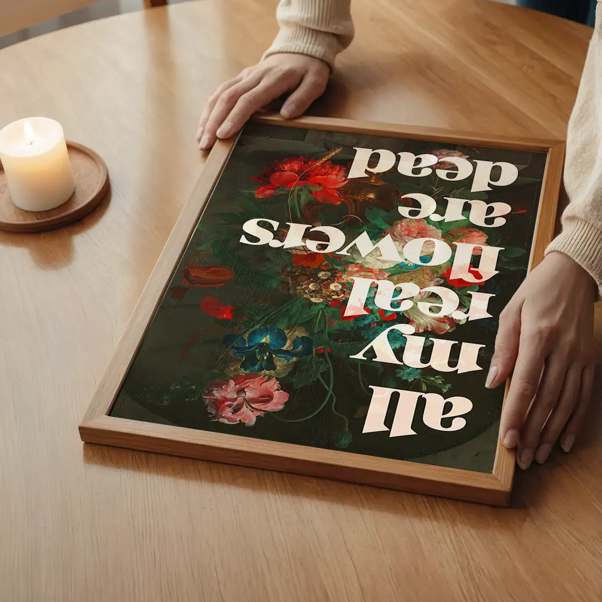 All My Real Flowers are Dead Quirky Painting Print