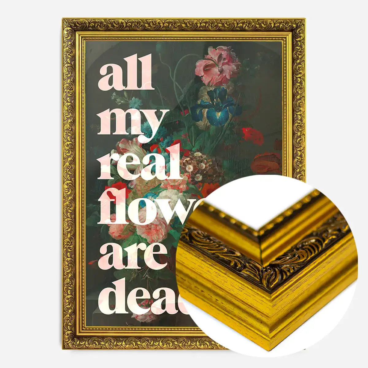 All My Real Flowers are Dead Quirky Painting Print