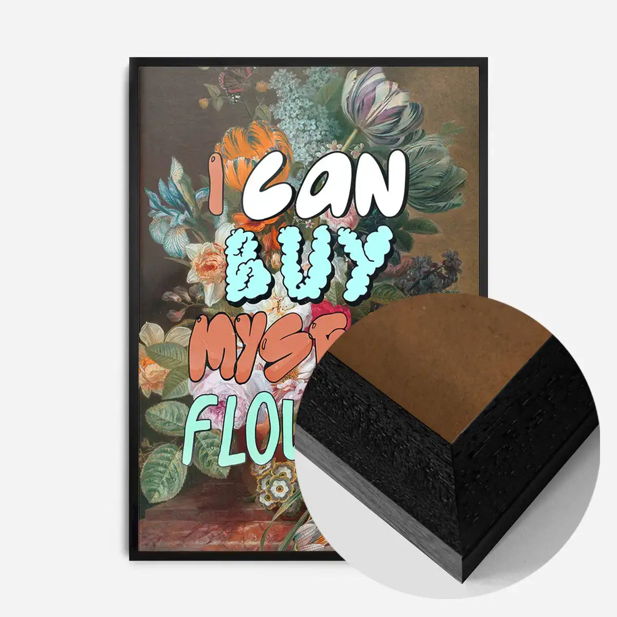 I can buy myself flowers graffiti style lyrics quirky painting print