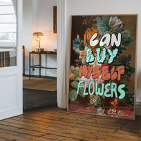 I can buy myself flowers graffiti style lyrics quirky painting print