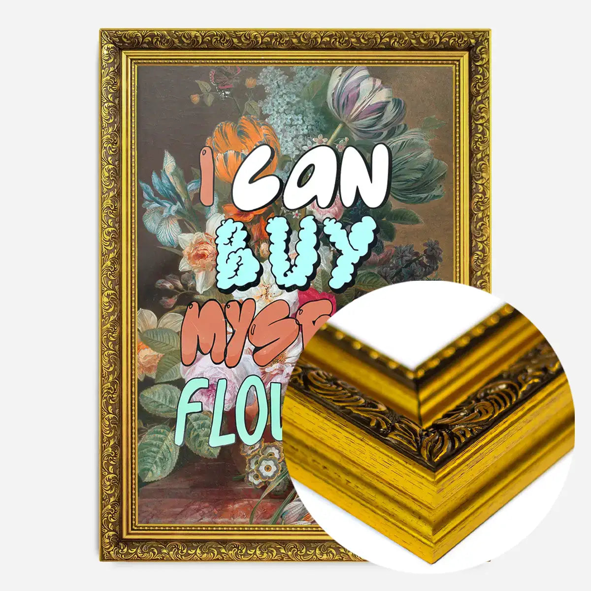 I can buy myself flowers graffiti style lyrics quirky painting print