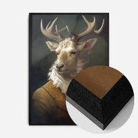 White Stag Deer Animal Portrait Print