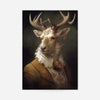 White Stag Deer Animal Portrait Print