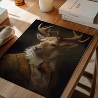 White Stag Deer Animal Portrait Print