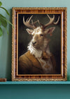 White Stag Deer Animal Portrait Print