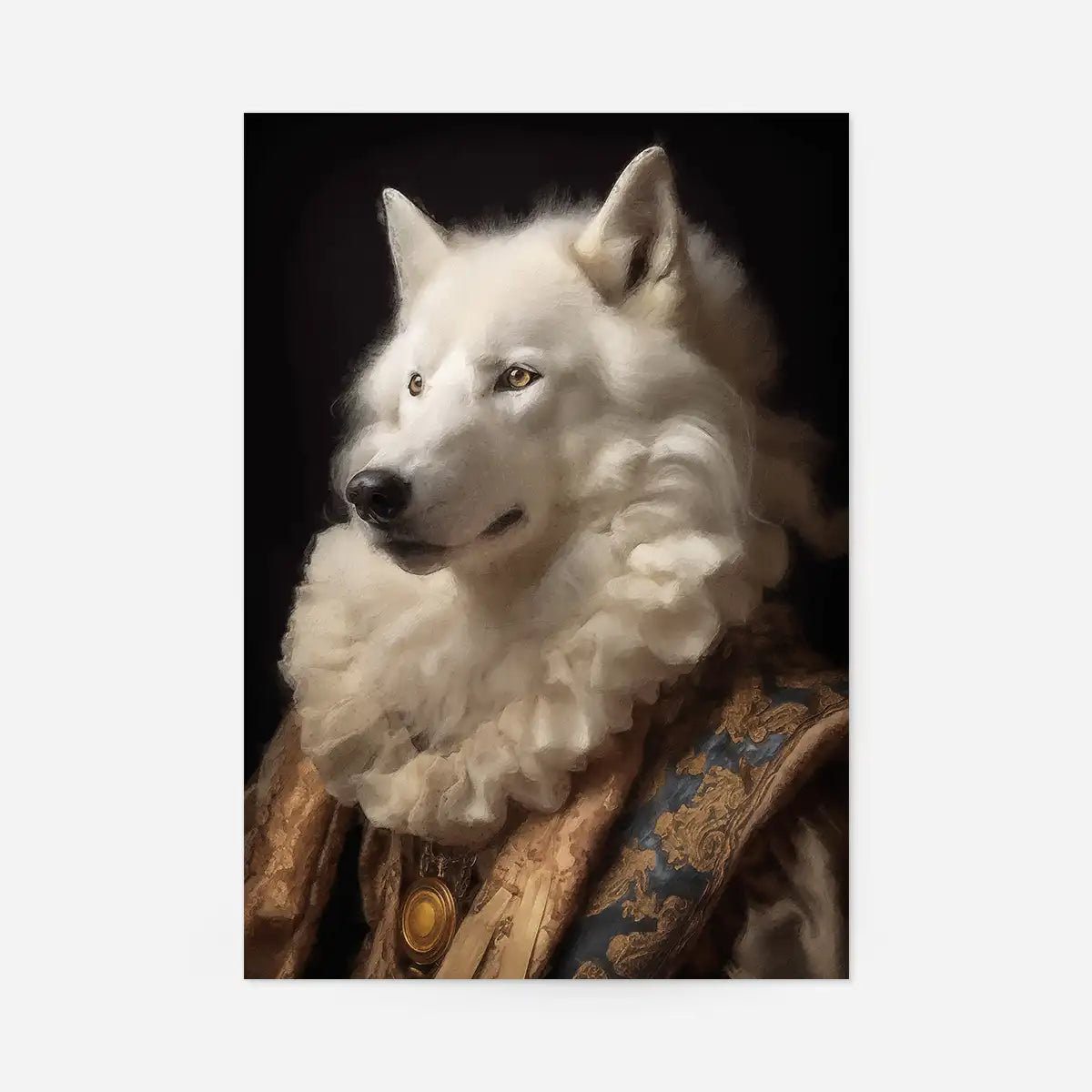White Wolf Animal Portrait Print
