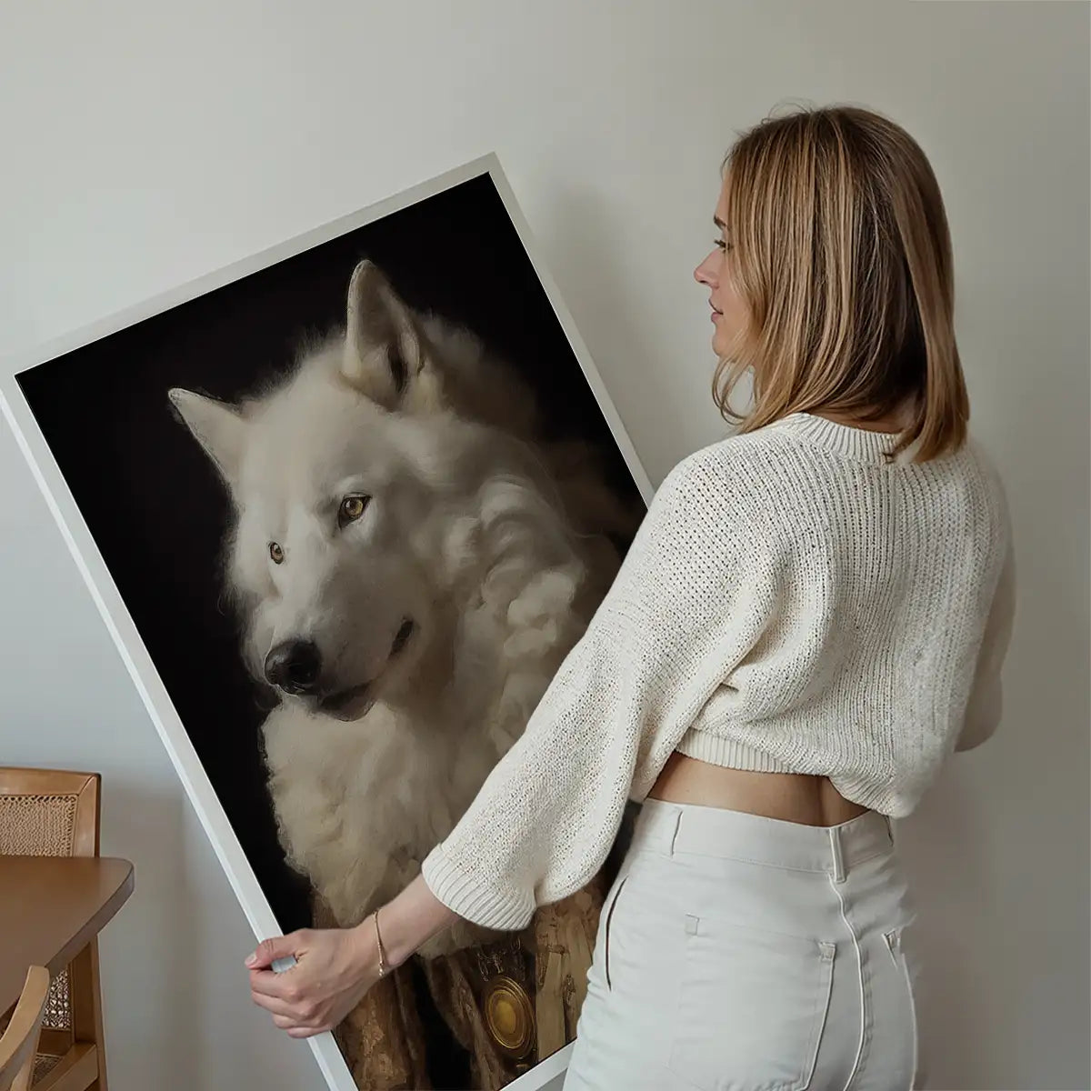 White Wolf Animal Portrait Print
