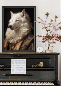 White Wolf Animal Portrait Print