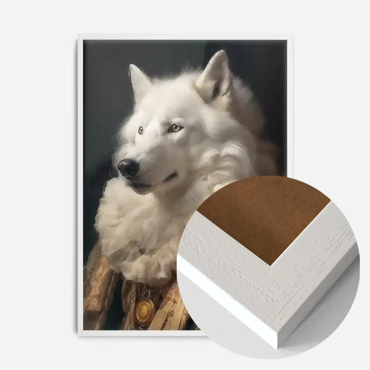 White Wolf Animal Portrait Print