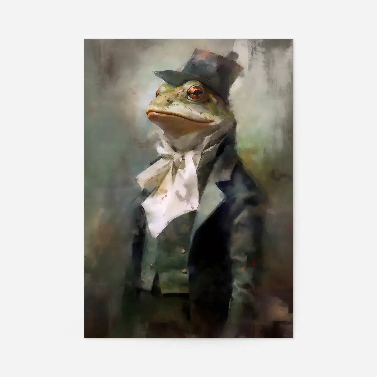 Frog Head Painting Renaissance Style Portrait