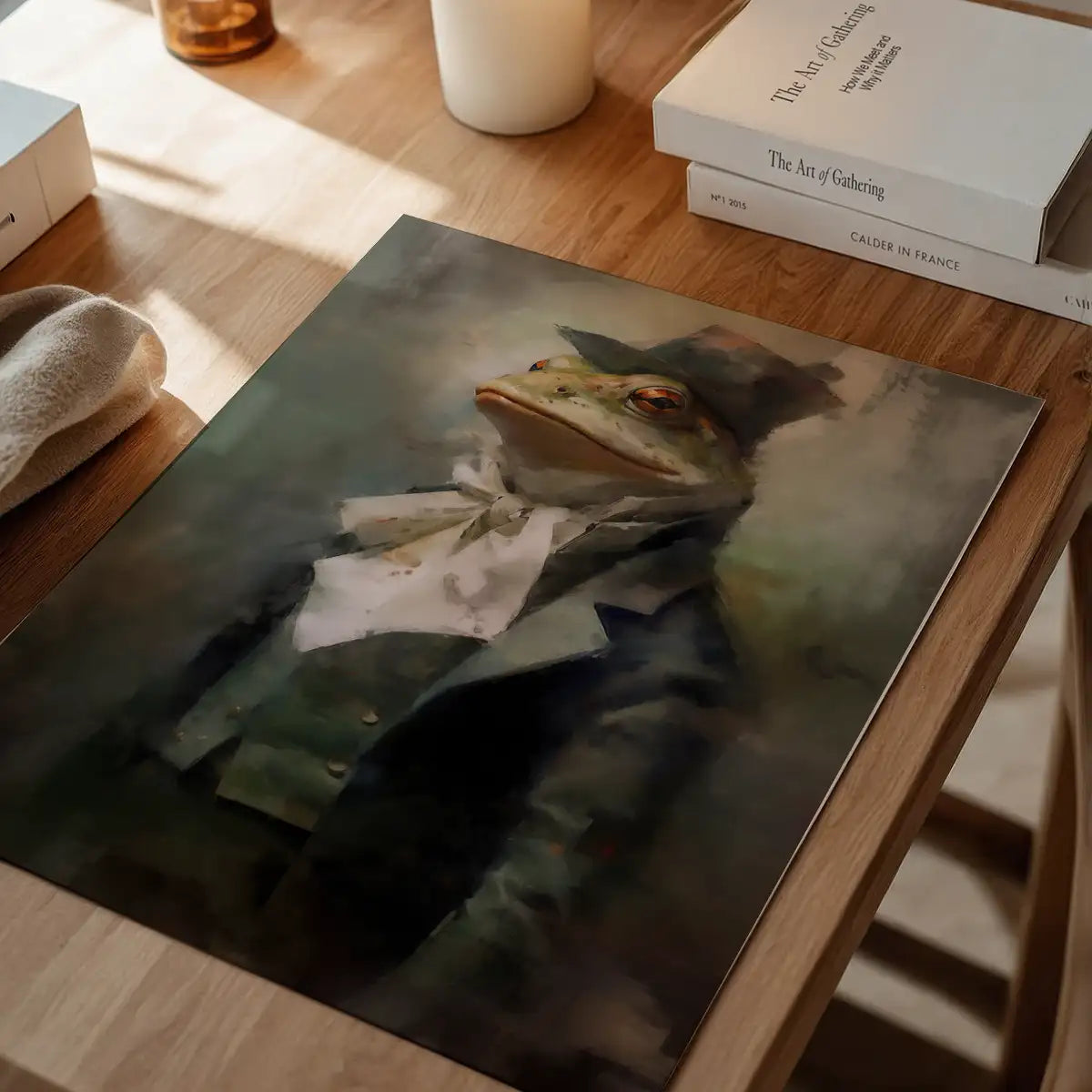 Frog Head Painting Renaissance Style Portrait