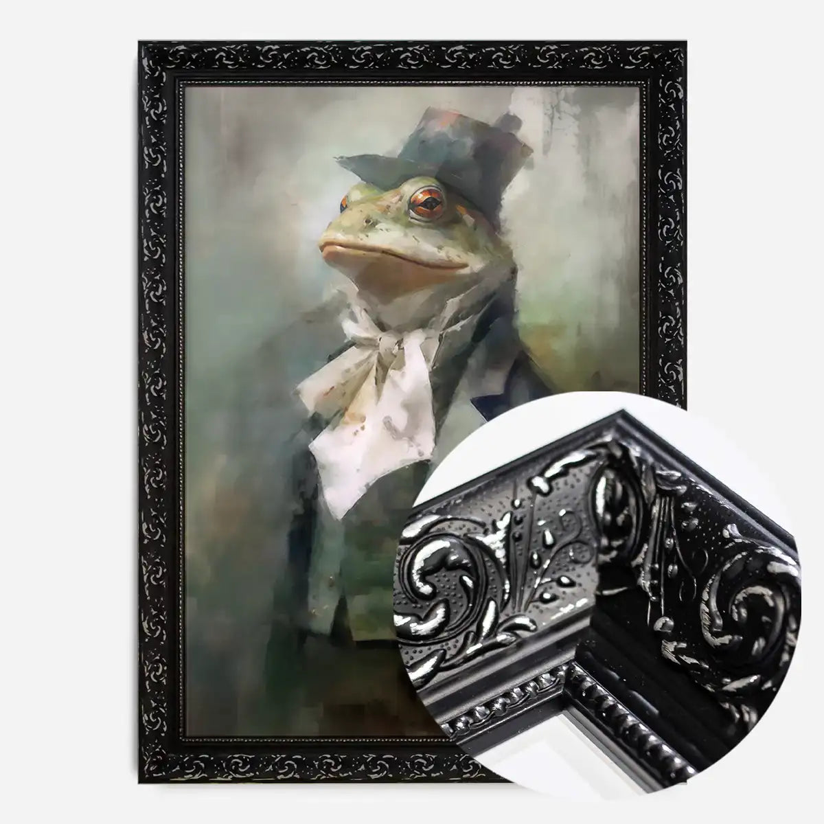 Frog Head Painting Renaissance Style Portrait