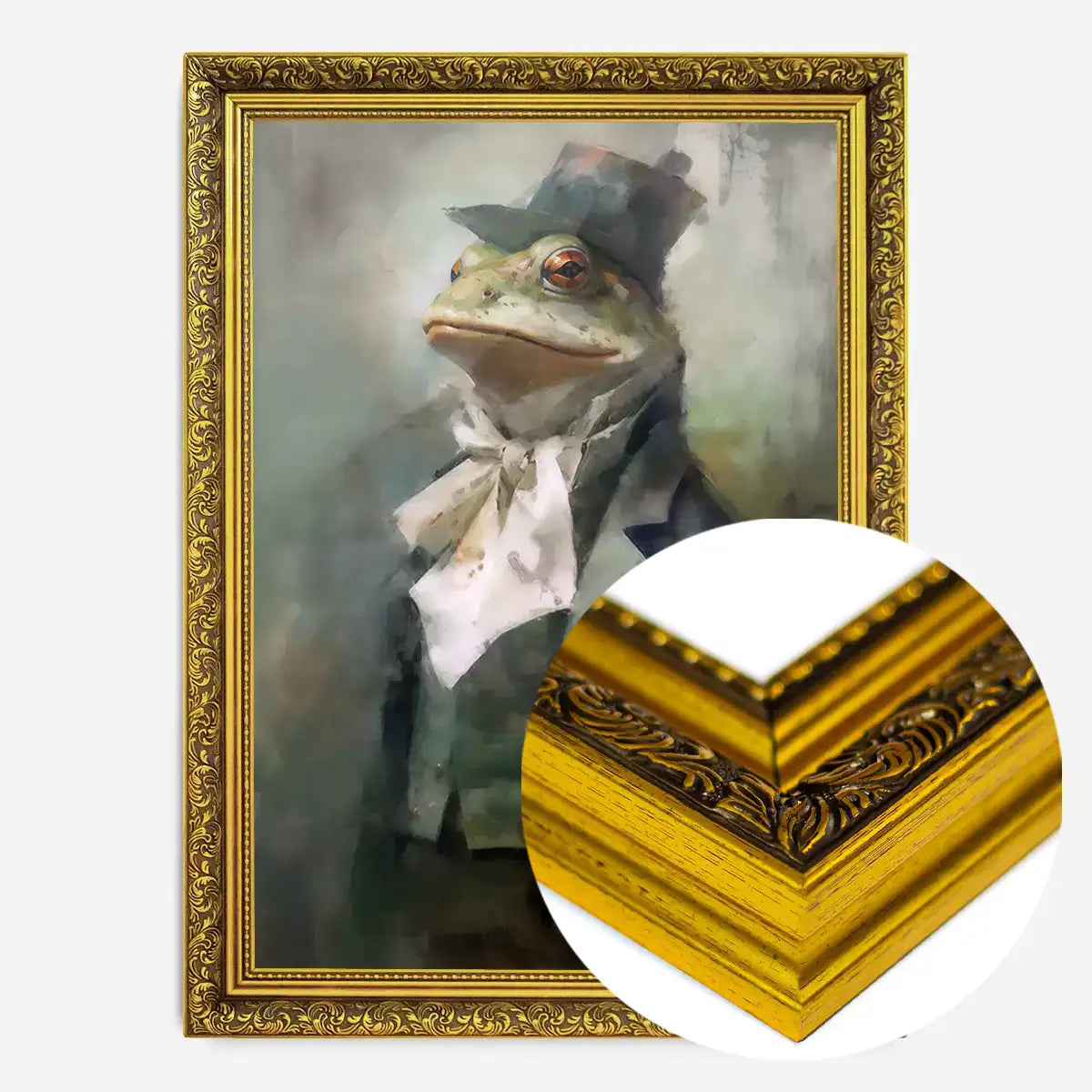 Frog Head Painting Renaissance Style Portrait