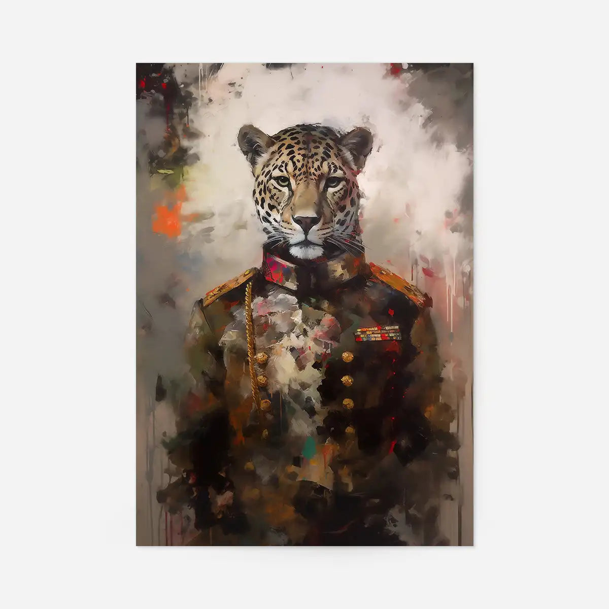 Leopard Painting Renaissance Style Portrait Print