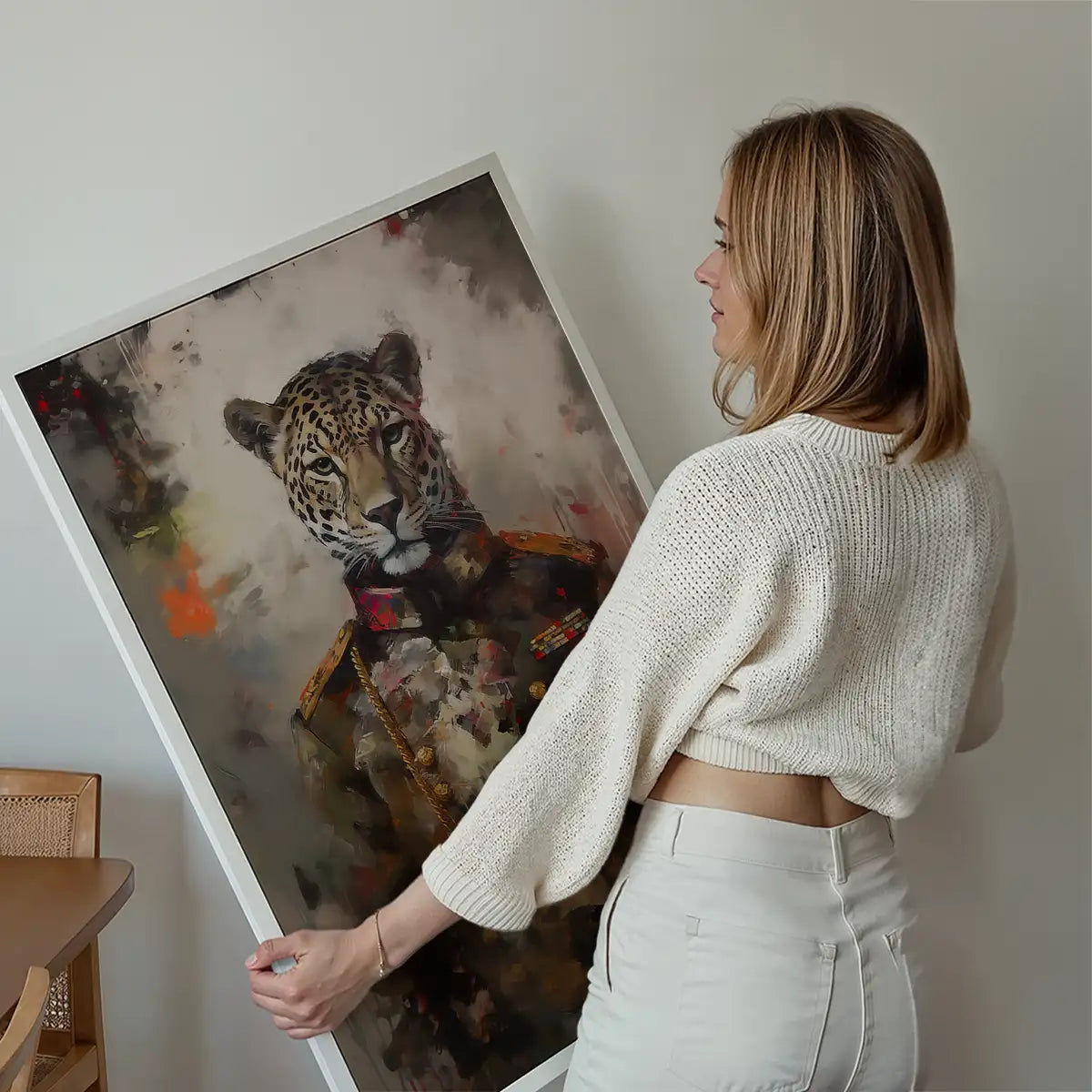 Leopard Painting Renaissance Style Portrait Print