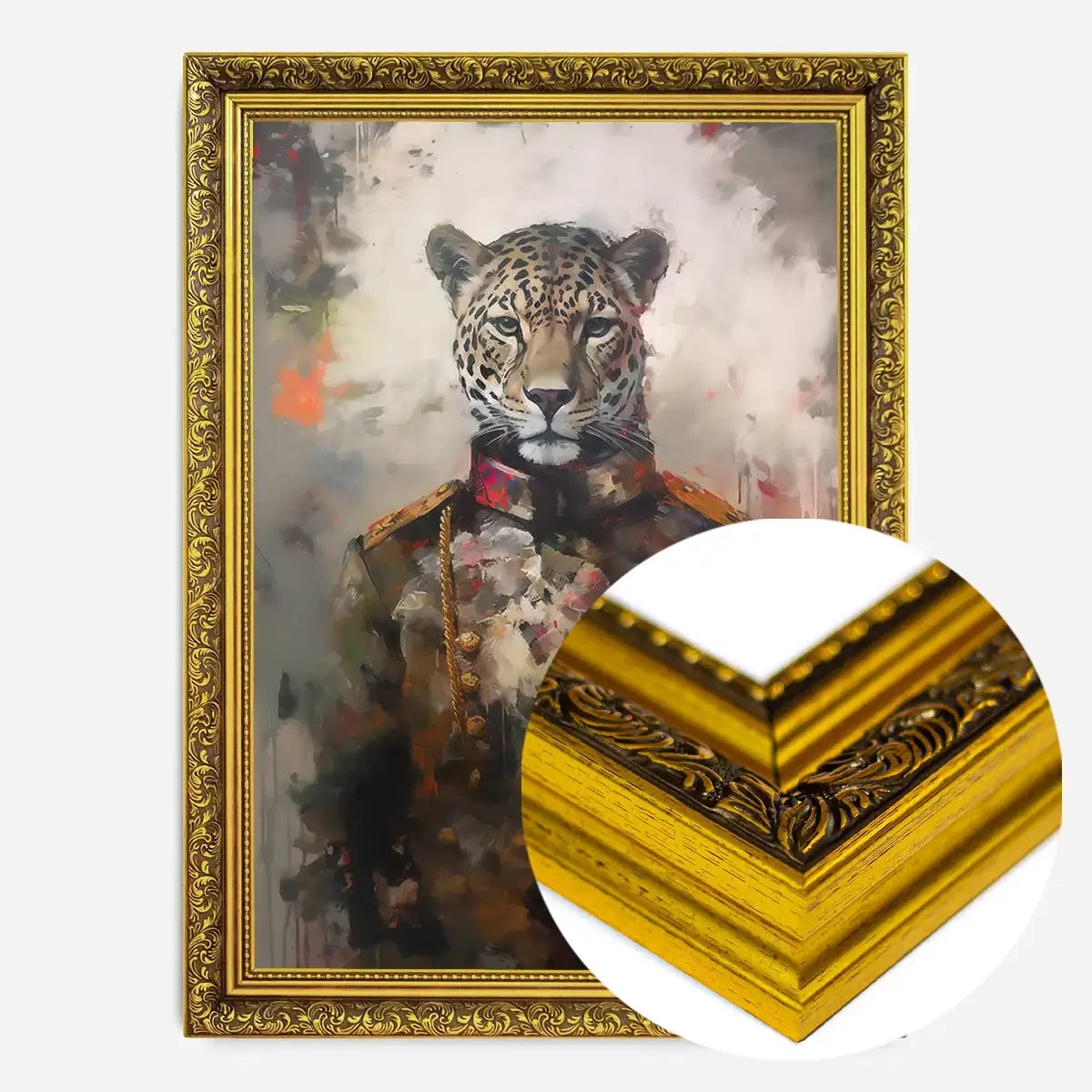 Leopard Painting Renaissance Style Portrait Print
