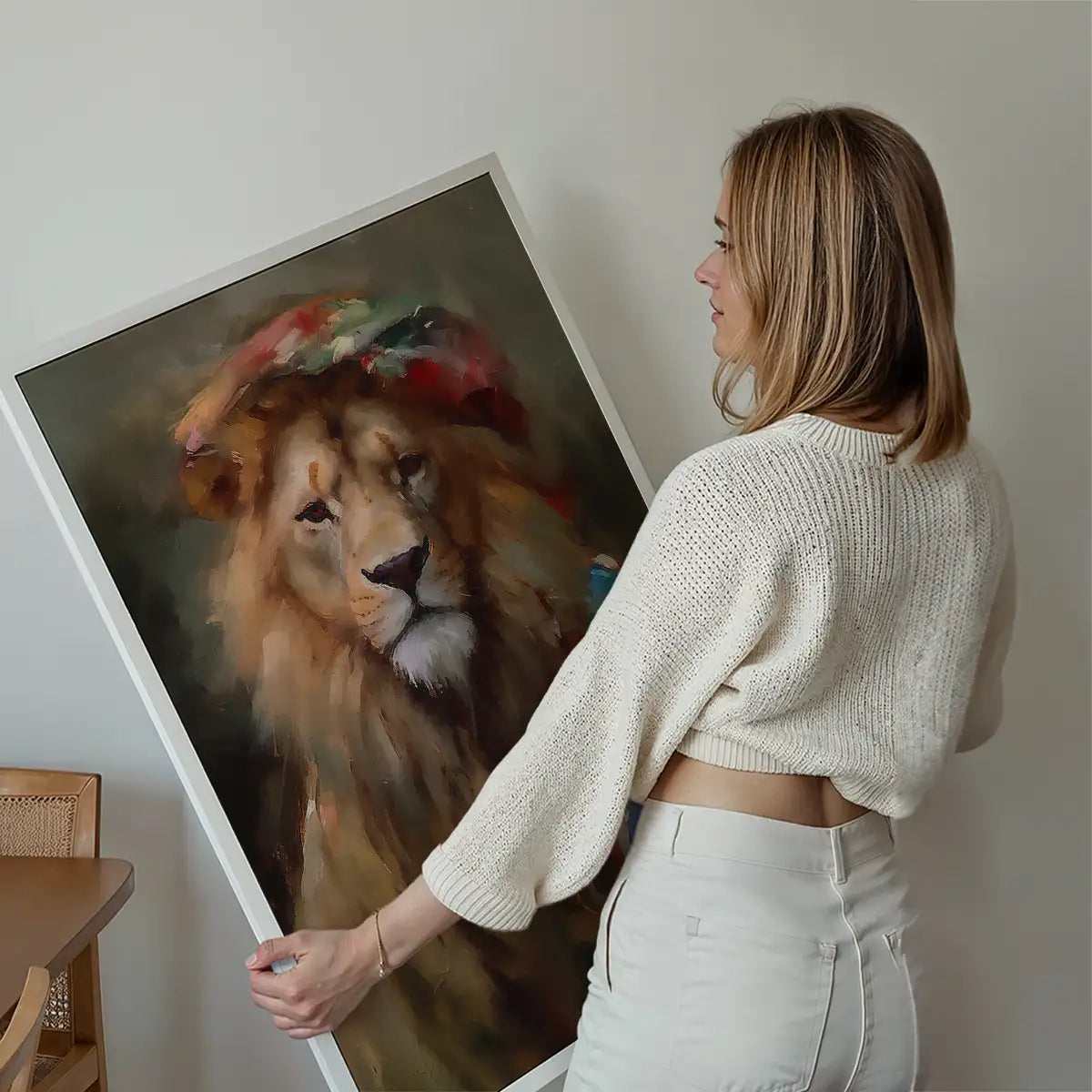Lion Painting Renaissance Style Portrait