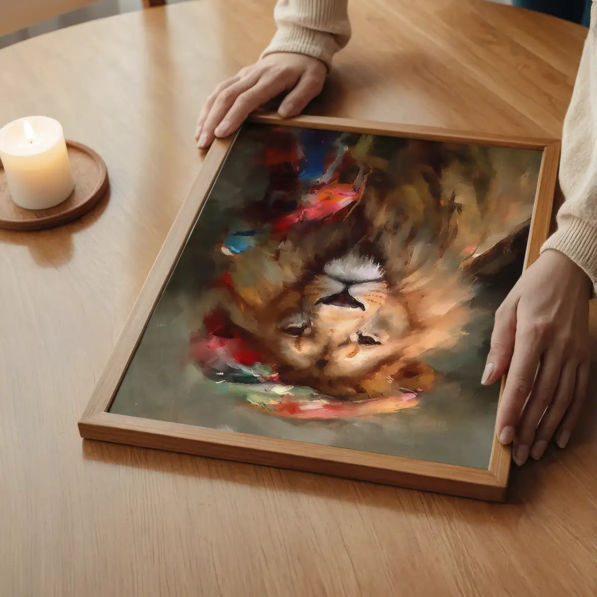 Lion Painting Renaissance Style Portrait