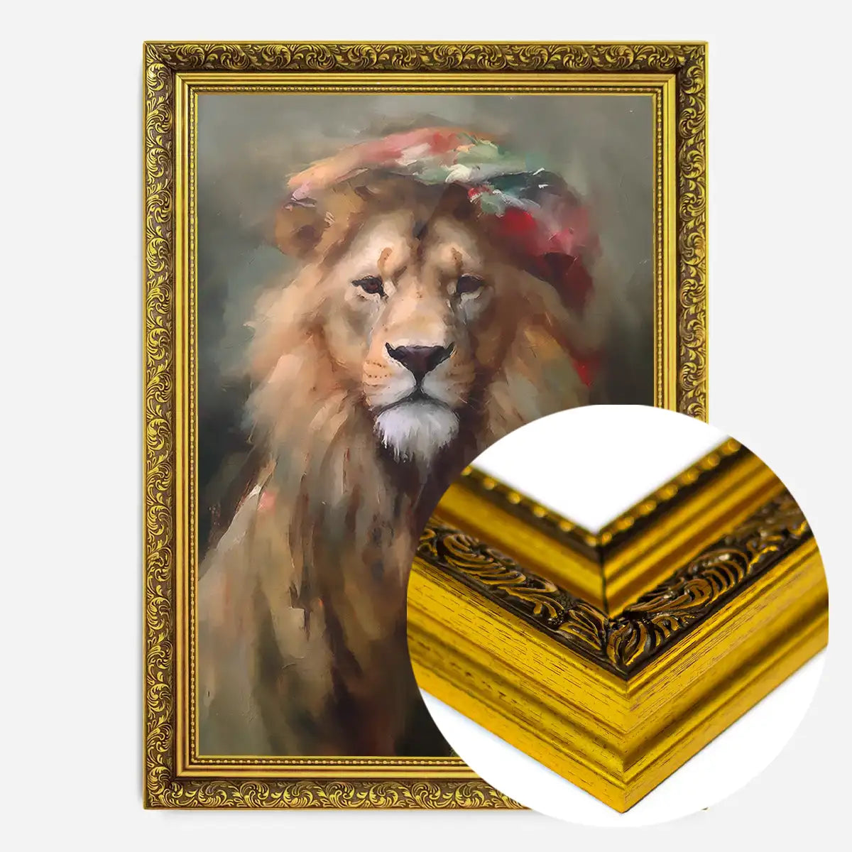 Lion Painting Renaissance Style Portrait
