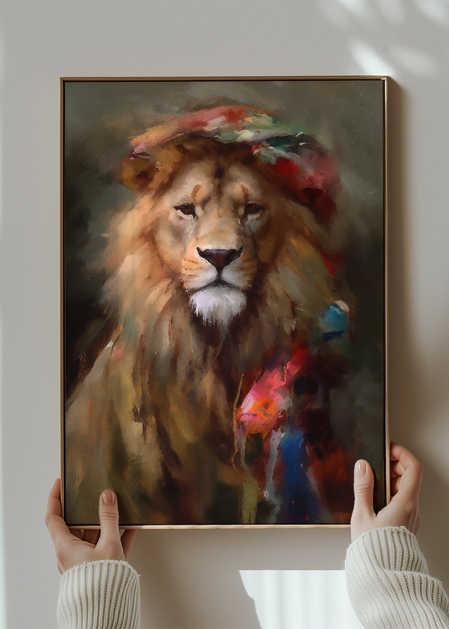 Lion Painting Renaissance Style Portrait