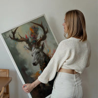 Stag Painting Renaissance Style Portrait