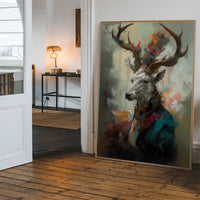 Stag Painting Renaissance Style Portrait