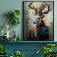 Stag Painting Renaissance Style Portrait
