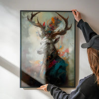 Stag Painting Renaissance Style Portrait