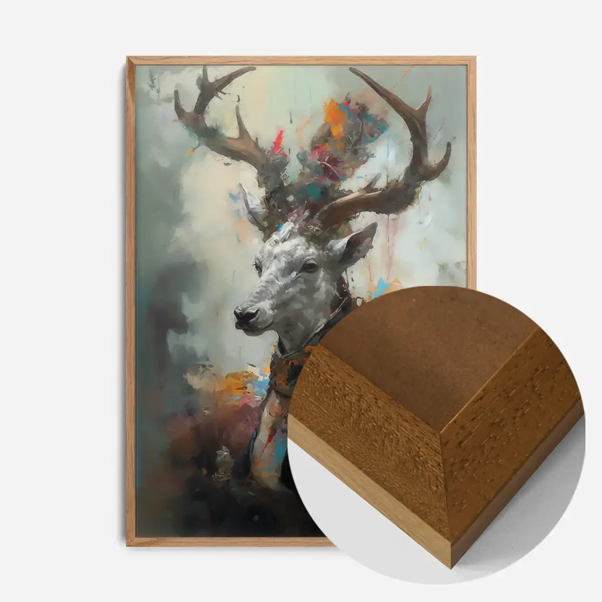 Stag Painting Renaissance Style Portrait