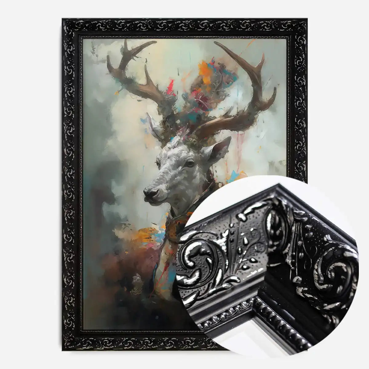 Stag Painting Renaissance Style Portrait