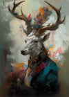 Stag Painting Renaissance Style Portrait