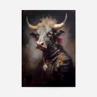 Bull Painting Renaissance Style Portrait