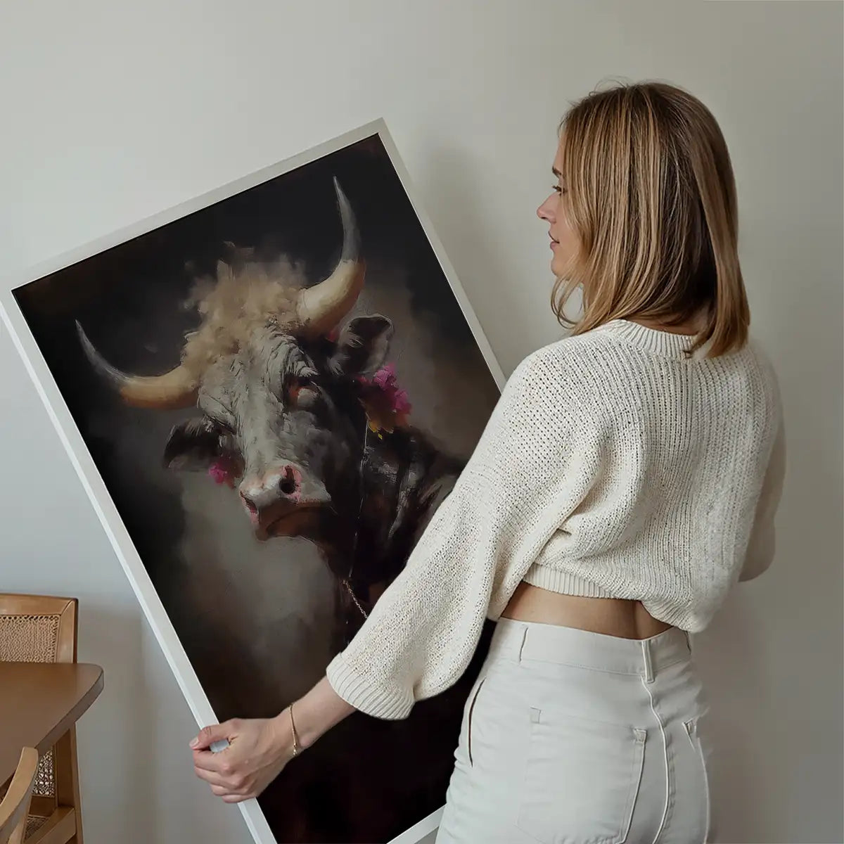 Bull Painting Renaissance Style Portrait