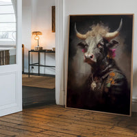 Bull Painting Renaissance Style Portrait