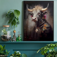 Bull Painting Renaissance Style Portrait