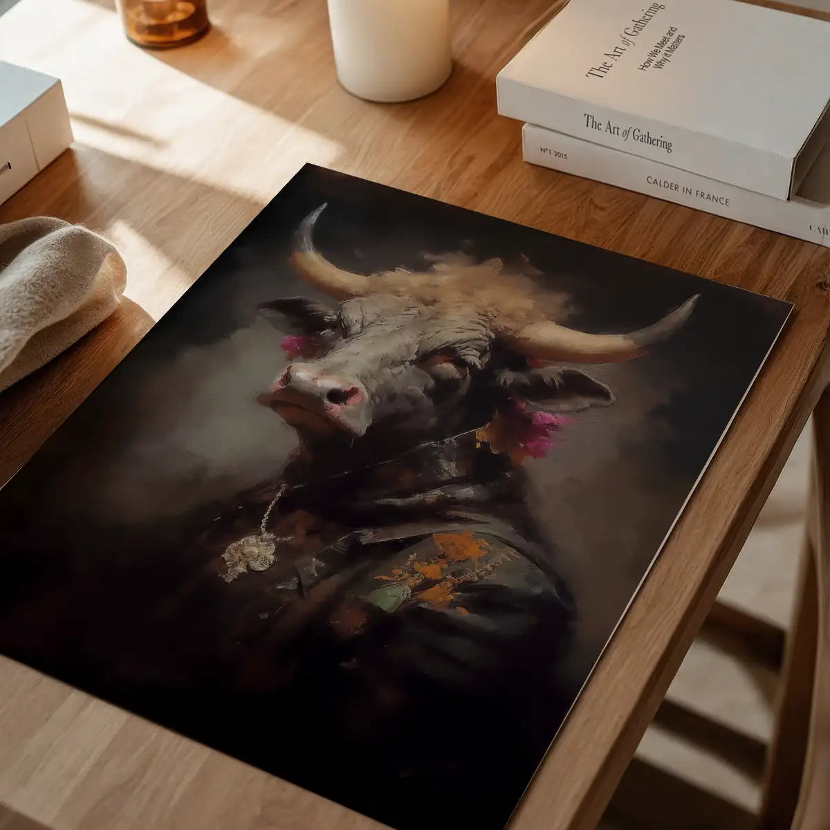 Bull Painting Renaissance Style Portrait