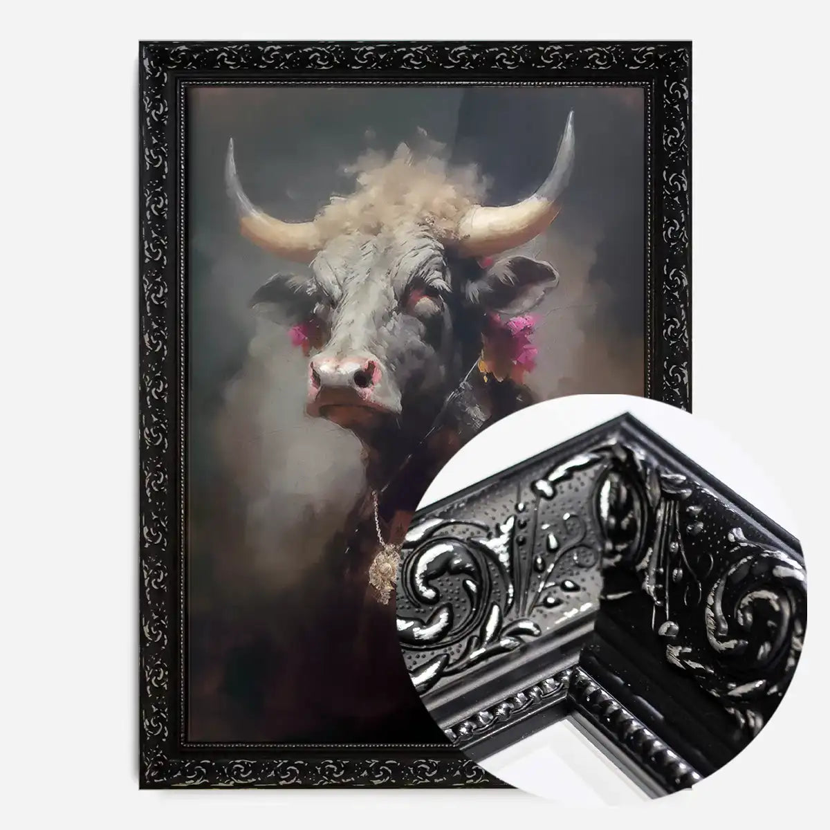 Bull Painting Renaissance Style Portrait