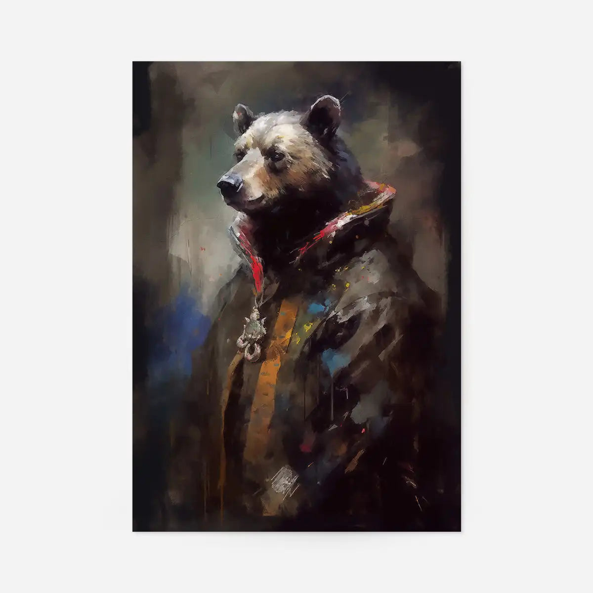 Bear Painting Renaissance Style Portrait