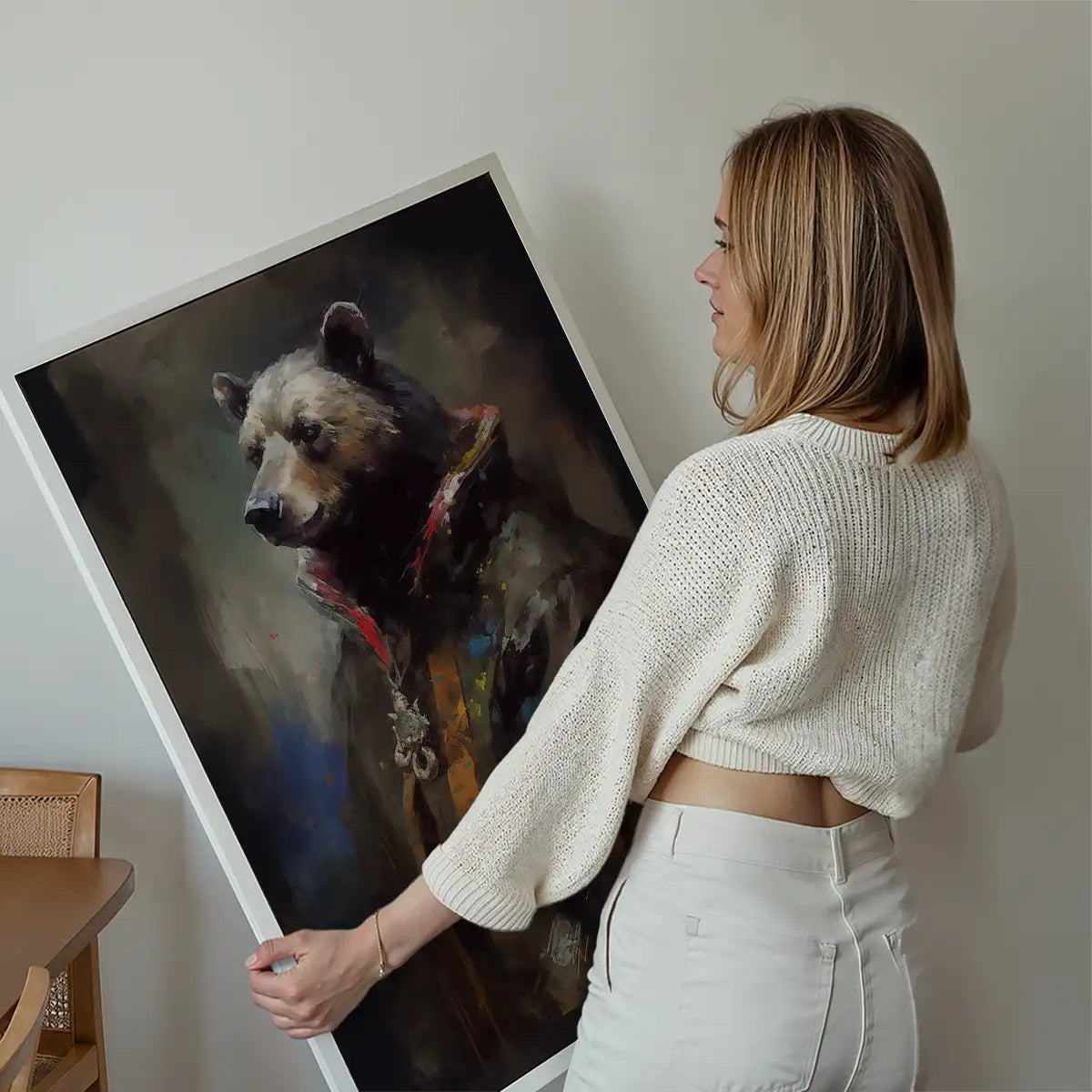 Bear Painting Renaissance Style Portrait
