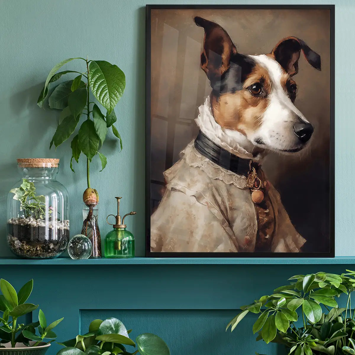 Jack Russell Black & Tan Dog Portrait Print
